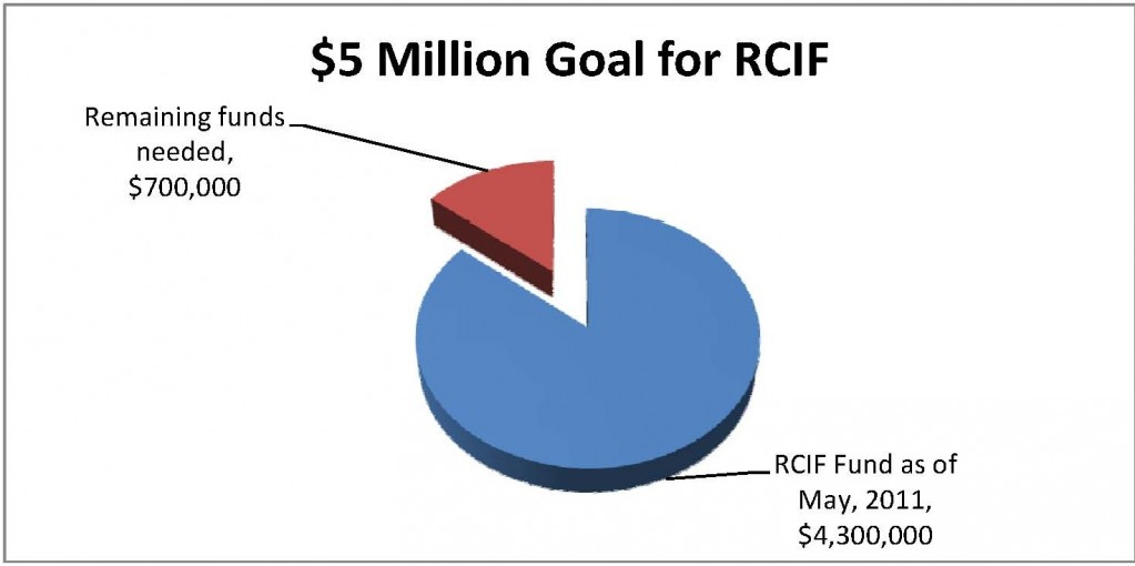 Pie chart for fundraising goal mondayl