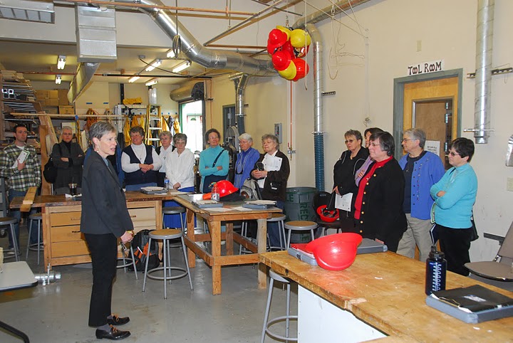 The workshop at Portland YouthBuilders was on the first stop.