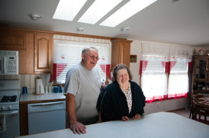 Residents in their manufactured home.